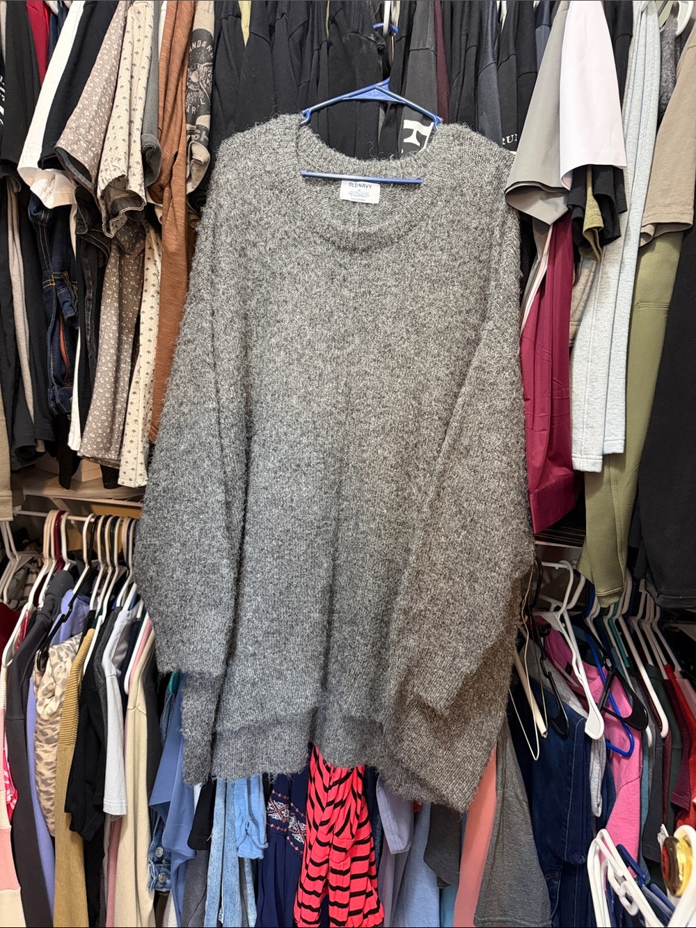 Old Navy Heather Gray Cozy Crewneck Sweater Dress